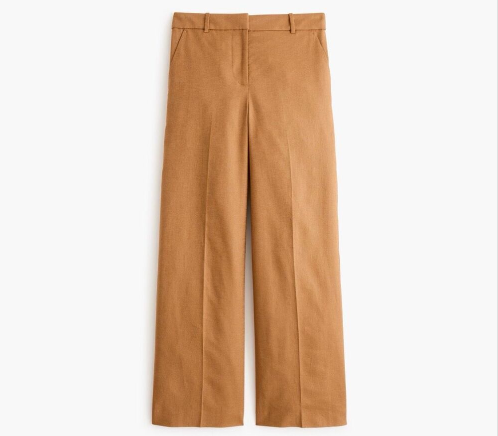 J. Crew Linen-blend Remy wide-leg cropped pant NWT 12